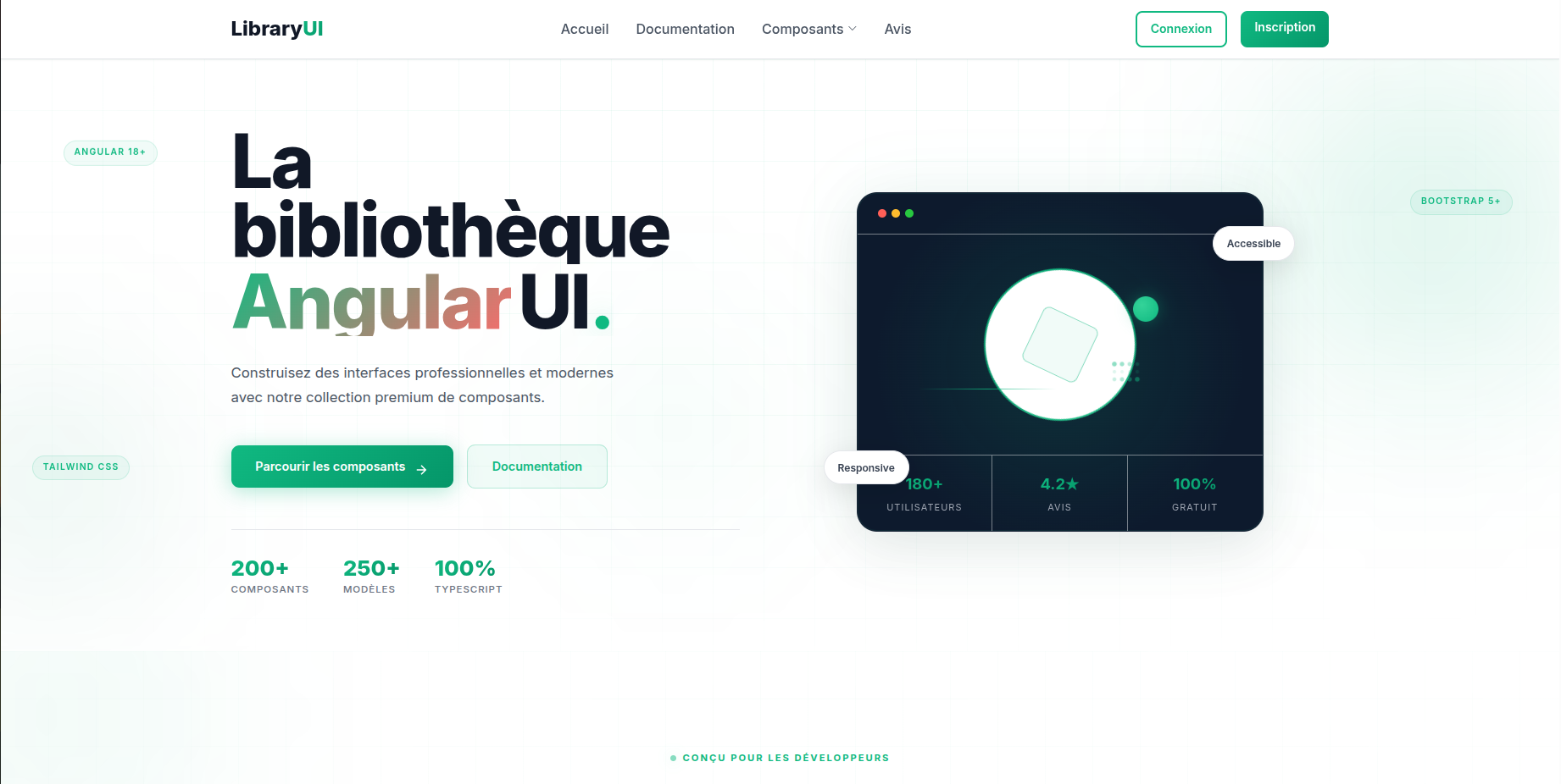 Aperçu de la plateforme LibraryUI