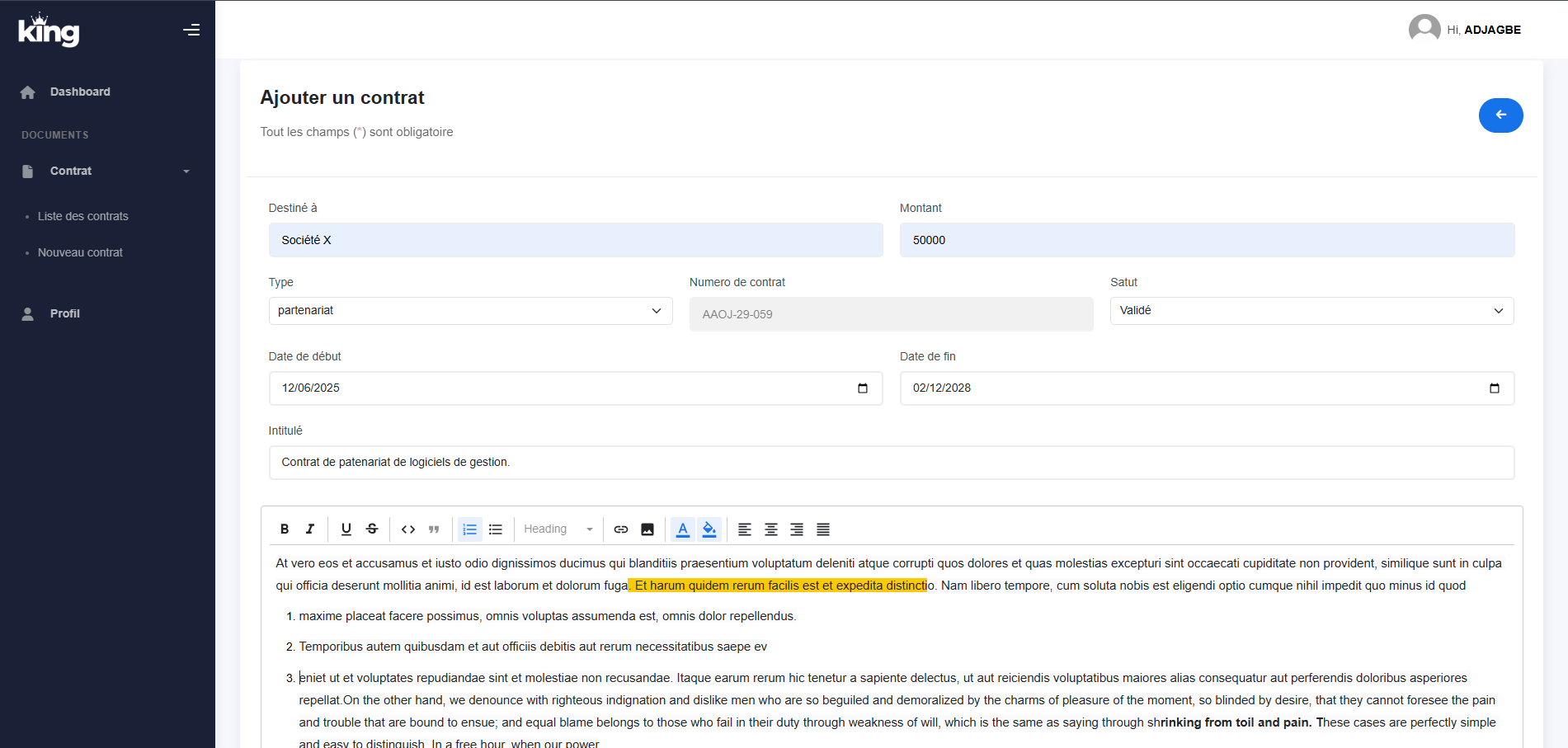 Aperçu du projet 01